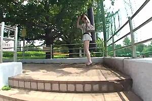 Small boobed Japanese girl Mizuki has her pussy filled with semen after rough sex
