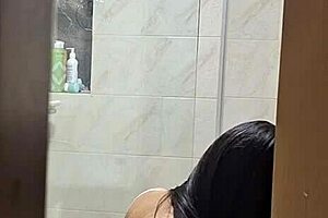 I spy on my tasty roommate changing and showering in private