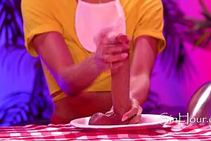Dkye Wets Her Strapon At Hotdog Eating Contest!