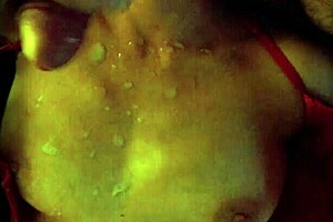 My slut wife takes a cumshot on her tits, comment for more sex tapes!