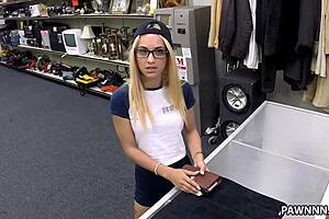 Paying dues to get that ring back involves sex for cash with a big cock in the hidden shop, leading to a creampie.