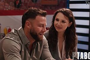 seth gamble in couple fantasy gets blowjob from petite liz jordan and victoria voxx with small tits