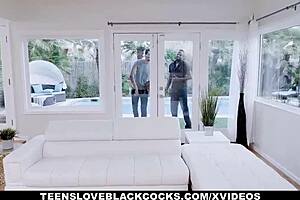 Karla Kush in a hot interracial and group sex scene with two black cocks