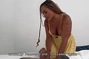 Skinny brunette gets fucked hard by big cocked stud