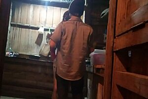 Neighbor's daughter craves two big cocks in quick threesome.