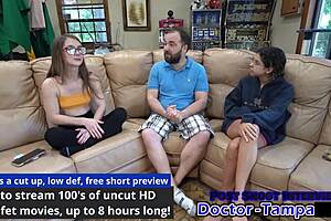 Behind the scenes with Dr. Tampa sounding Mira Monroe's urethra in the hospital.