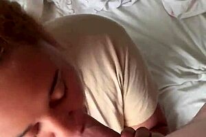 the blowjob led to an epic cumshot on her face