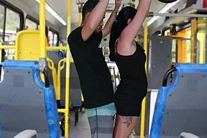 Young ass worshiping gay gets off in public bus