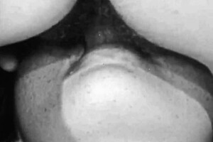 Lesbians with hairy beavers enjoy cunilingus in a retro group scene
