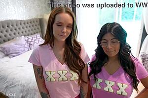 Sorority sluts get wild in group sex with horny teacher
