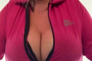 blonde at gym sweating horny from pussy to tits