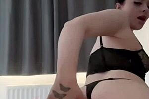 Damn, this British slut's solo play is wild on webcam! 🔥