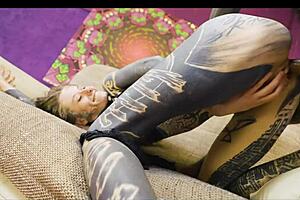 Tattoed Goth Couple Engages In Hardcore Fingering Anal Play And Sloppy Blowjob Zf038