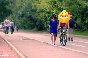 hidden cam captures jeny getting stripped in public... oh shit, she's nude outdoors!