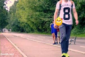 hidden cam captures jeny getting stripped in public... oh shit, she's nude outdoors!