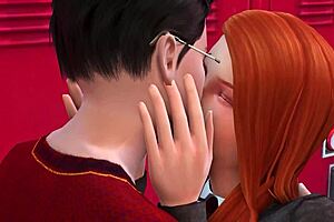 Harry Potter hentai with Ginny and Harry in a naughty scene