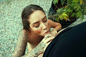 Sexy and hot outdoor blowjob - cumshot - sara blonde