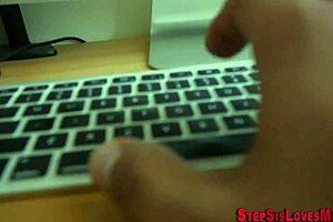 Blonde teen says, 'Stepbrother, let me gobble your big cock now.'