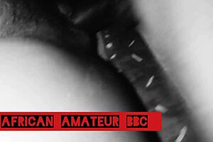 Ebony couple engages in rough sex with big black cock.