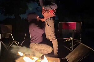 Using my pussy at public camp, gotta get caught in the act!