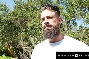 Blonde trans babe gets smashed by bearded hunk