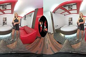 Virtual reality experience with a pierced nipple babe in Vrlatina com