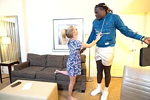 Stepmom Shows Gratitude by Face Fucking Her Stepson’s Coach with Deepthroat and Creampie.