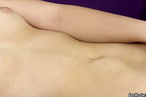 Amazing teen 18+ pleases trimmed pussy until orgasm with defloration