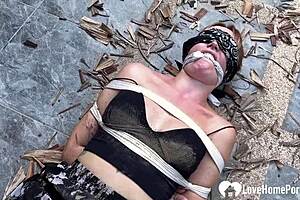 Naughty Teacher in Skirt Teases and Tickles Bound Student