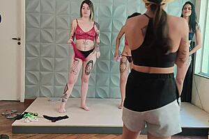 I filmed girls changing panties backstage.