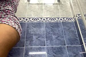 Amateur video of big ass maid in action in the bathroom