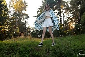 teen alice flore fingers shaved pussy camping