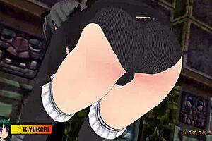 yukari katsubari strip bossfight with dancing striptease game undressing cute clothes ripped stockings