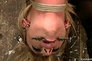 Bound blonde gets toyed and vibed!