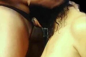 Masked fat prostitute sucking big black cock