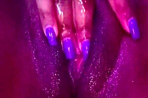 ebony babe cumming hard from masturbation!