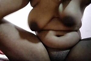 indian girls with huge natural tits enjoy christmas sex. big saggy boobs in amateur fun.