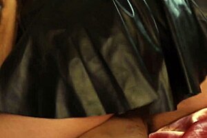 french amateur in turkish outfit licks and fucks in leather skirt