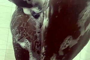 Curvy girl next door bent over in shower for doggystyle