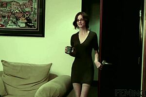 feminge 4k shows a horny lesbian getting fucked hard with a strap-on in wild action.