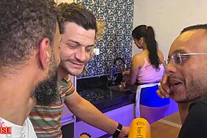 Married couple and their friend have sex at home