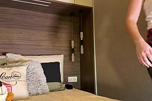 Super Hot Brunette Babe Plays with Dick for Christmas Cum