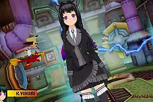 yukari katsubari strip bossfight with dancing striptease game undressing cute clothes ripped stockings