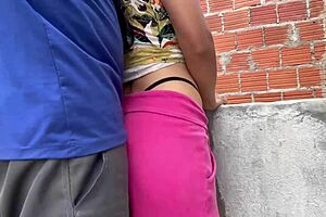 A construction worker has sex with a young woman on the job site