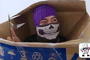 Hey, stepson, see your stepmother's big tits getting pounded by three thieves?