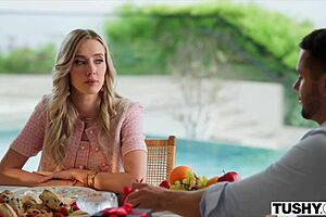 Tushy Anal-Curious Hottie Haley And Hubby Explore Deep With Toys In Bed.