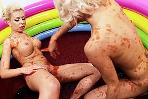 in this sapphic tale, lou lou and christine love lick each other's smooth blonde pussies