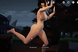 Beautiful boobs and hot anime sex in Aunttong bath