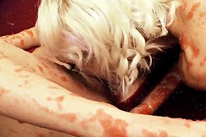 in this sapphic tale, lou lou and christine love lick each other's smooth blonde pussies