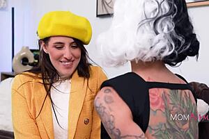 Donation seduction! Charlie Valentine and Aubree Valentine licking and scissoring!